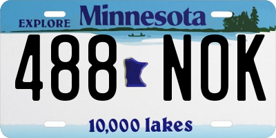 MN license plate 488NOK
