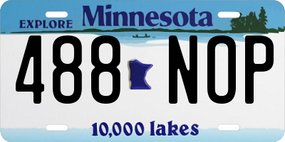 MN license plate 488NOP