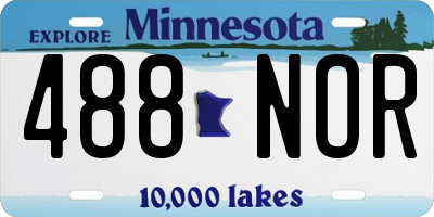 MN license plate 488NOR