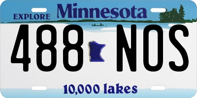 MN license plate 488NOS