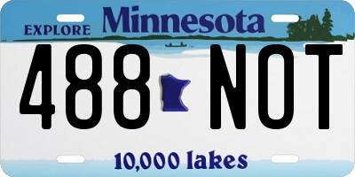 MN license plate 488NOT