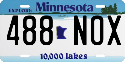 MN license plate 488NOX
