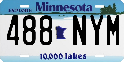 MN license plate 488NYM