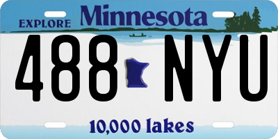 MN license plate 488NYU