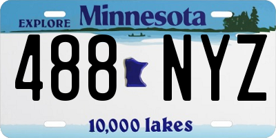 MN license plate 488NYZ