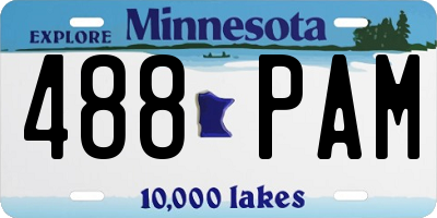 MN license plate 488PAM