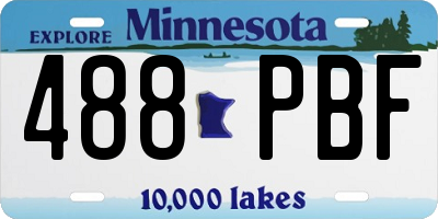 MN license plate 488PBF