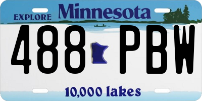 MN license plate 488PBW