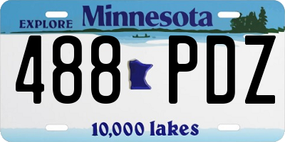 MN license plate 488PDZ