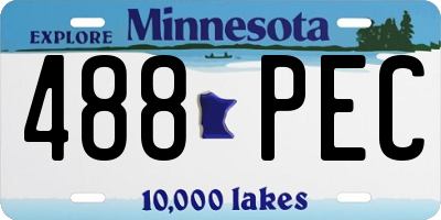 MN license plate 488PEC