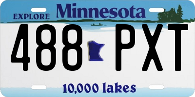MN license plate 488PXT