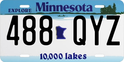 MN license plate 488QYZ