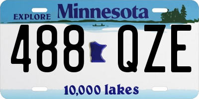 MN license plate 488QZE