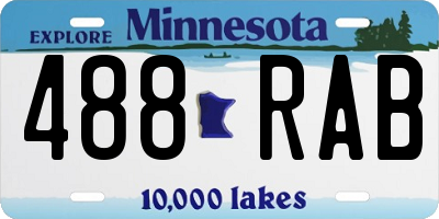 MN license plate 488RAB