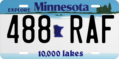 MN license plate 488RAF