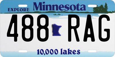 MN license plate 488RAG
