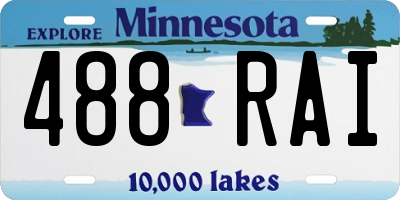 MN license plate 488RAI