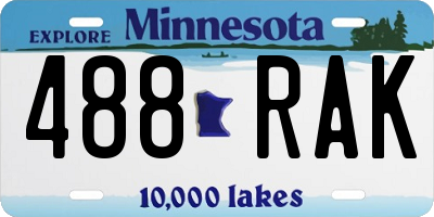 MN license plate 488RAK