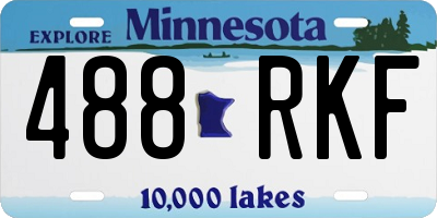 MN license plate 488RKF