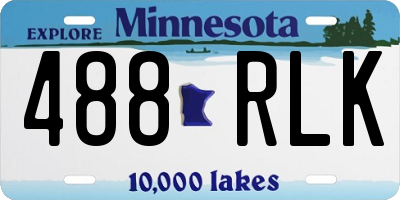 MN license plate 488RLK