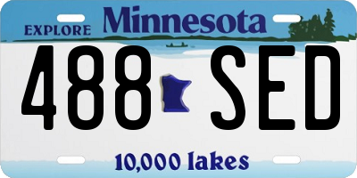 MN license plate 488SED