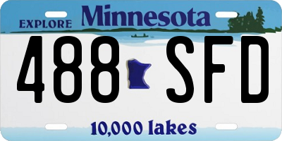 MN license plate 488SFD