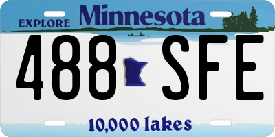 MN license plate 488SFE