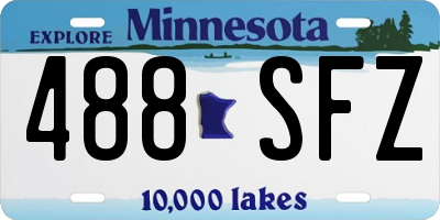 MN license plate 488SFZ