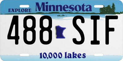 MN license plate 488SIF