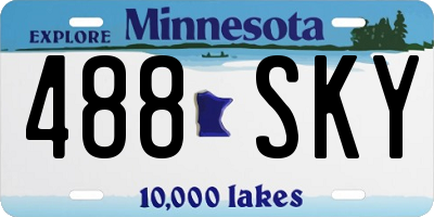 MN license plate 488SKY