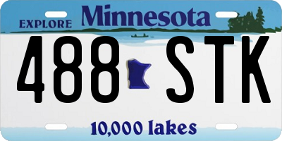 MN license plate 488STK