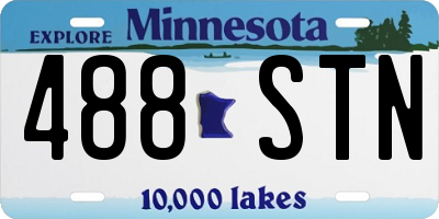 MN license plate 488STN