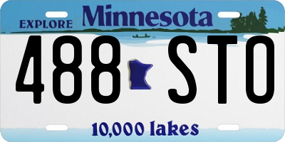MN license plate 488STO