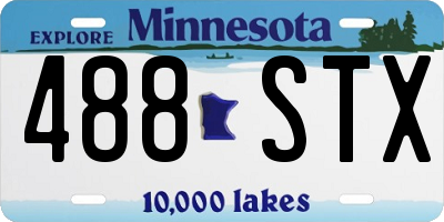 MN license plate 488STX
