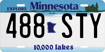 MN license plate 488STY