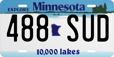 MN license plate 488SUD