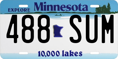 MN license plate 488SUM