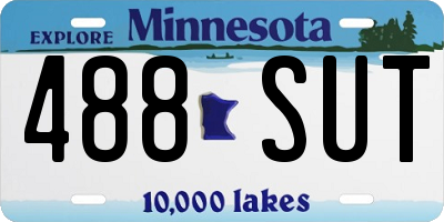 MN license plate 488SUT