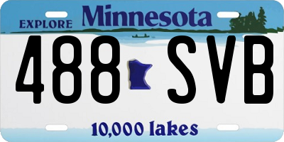 MN license plate 488SVB