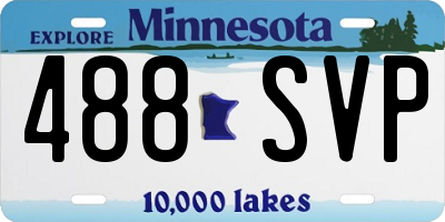 MN license plate 488SVP