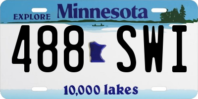 MN license plate 488SWI