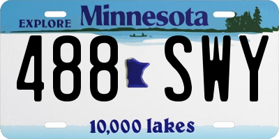 MN license plate 488SWY