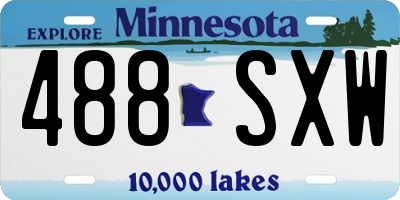 MN license plate 488SXW