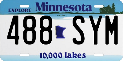 MN license plate 488SYM