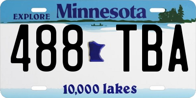 MN license plate 488TBA