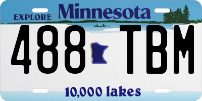 MN license plate 488TBM