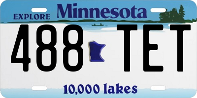 MN license plate 488TET