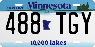 MN license plate 488TGY