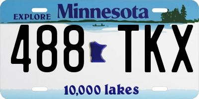 MN license plate 488TKX