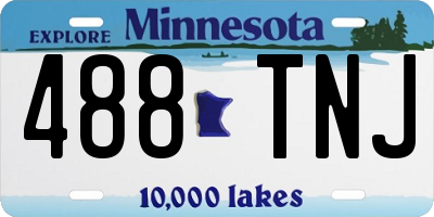 MN license plate 488TNJ